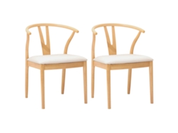 Conjunto 2 Cadeira De Jantar Vidaxl Castanho Madeira De Seringueira Maciça (54,5 X 58 X 77 Cm)