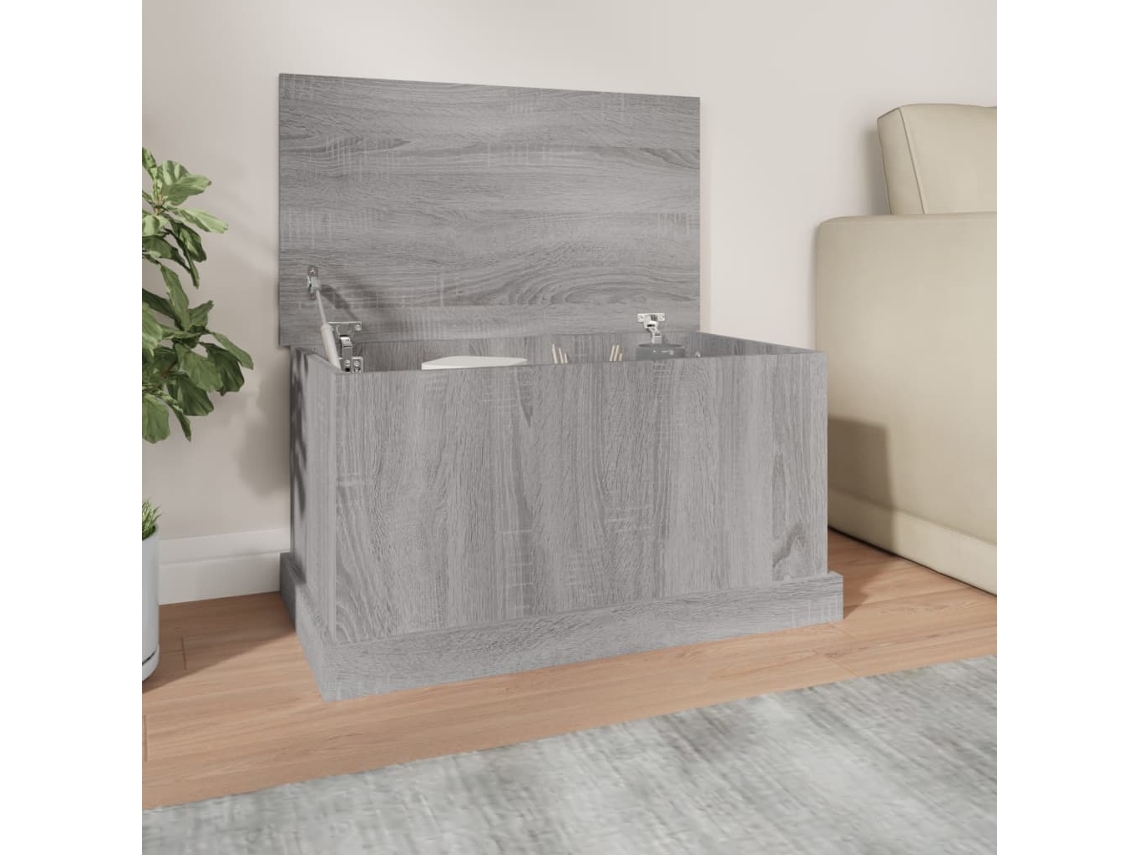 Vidaxl Caixa De Arrumação 70x40x38 Cm Derivados Madeira Cinza Sonoma