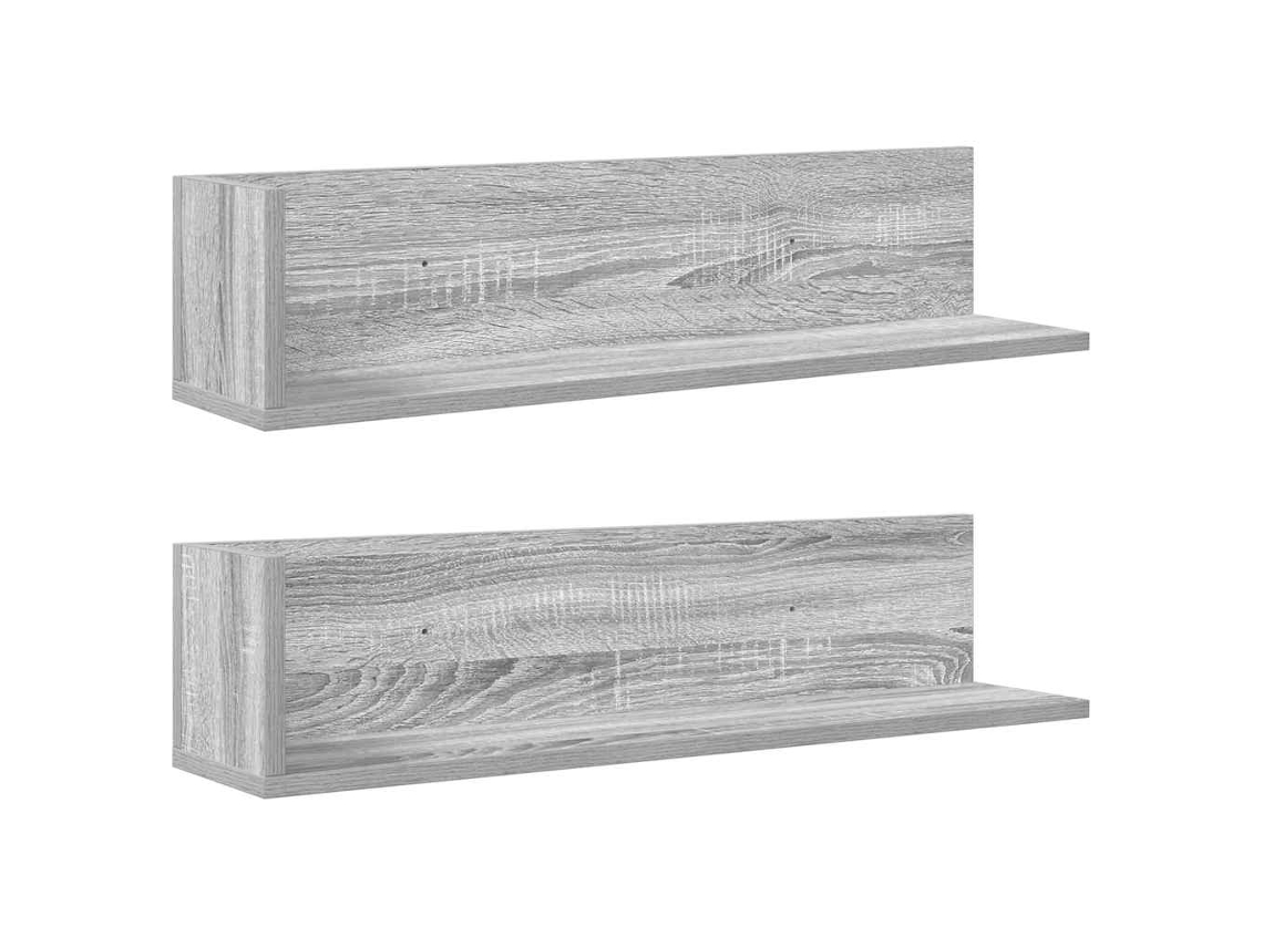 Wall Shelf, Wall Shelves Vidaxl Cinzeto Madeira Processada (75 X 16.5 X 16.5 Cm)