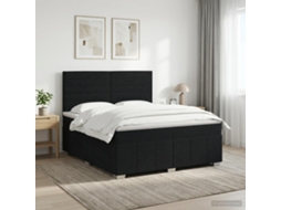 Vidaxl Cama Box Spring Com Colchão Preto 180 X 200 Cm Tecido