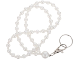 Lurelia Cordão Crachá Transparente Com Chaveiro Em Abs Branco 47 Polegadas Para Escritório E Eventos
