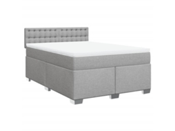 Cama com Molas/Colchão 160x200 Cm em Tecido Cinzento Claro MAISON EXCLUSIVE