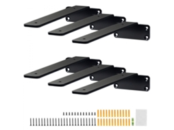 Conjunto De Suportes E Regaladores De Aço Reforçado Para Prateleiras E Estantes 72kg Preto Fosco Tekmaquinas