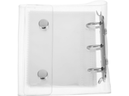 Pasta Transparente A8 Com Fecho Duplo De Pressão, Capa Em Pvc, 3 Argolas Redondas, 20 Bolsos Internos, Organizador