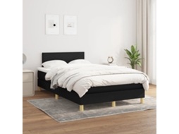 Vidaxl Cama Com Molas/colchão 120x200 Cm Tecido Preto