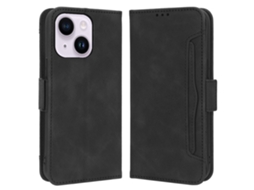 Capa Para Iphone 15 Pele Sintética Com Porta-cartões Preto