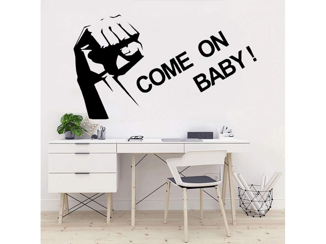 Adesivos De Parede Com Frases Inspiradoras Para Decoração De Escritório, Papel De Parede Vinílico Para Decoração De Casa, Preto, 145x84cm