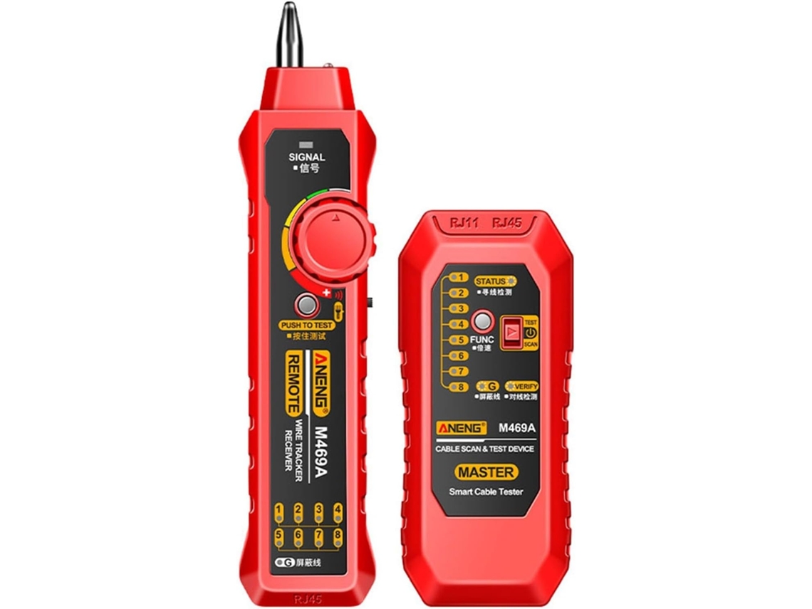 Testador De Cabos De Rede Multifuncional Aneng M469a Com Conectores