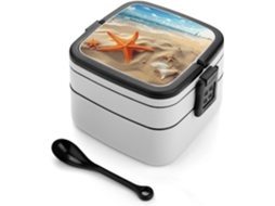 Marmita Bento Estrela Do Mar Praia Para Adultos, Lancheira Bento Selada Com Colher, Camada Dupla Resistente, Design Com