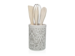 Recipiente para Utensílios de Cozinha VERSA Damasco Cerâmica 10x15x10 cm