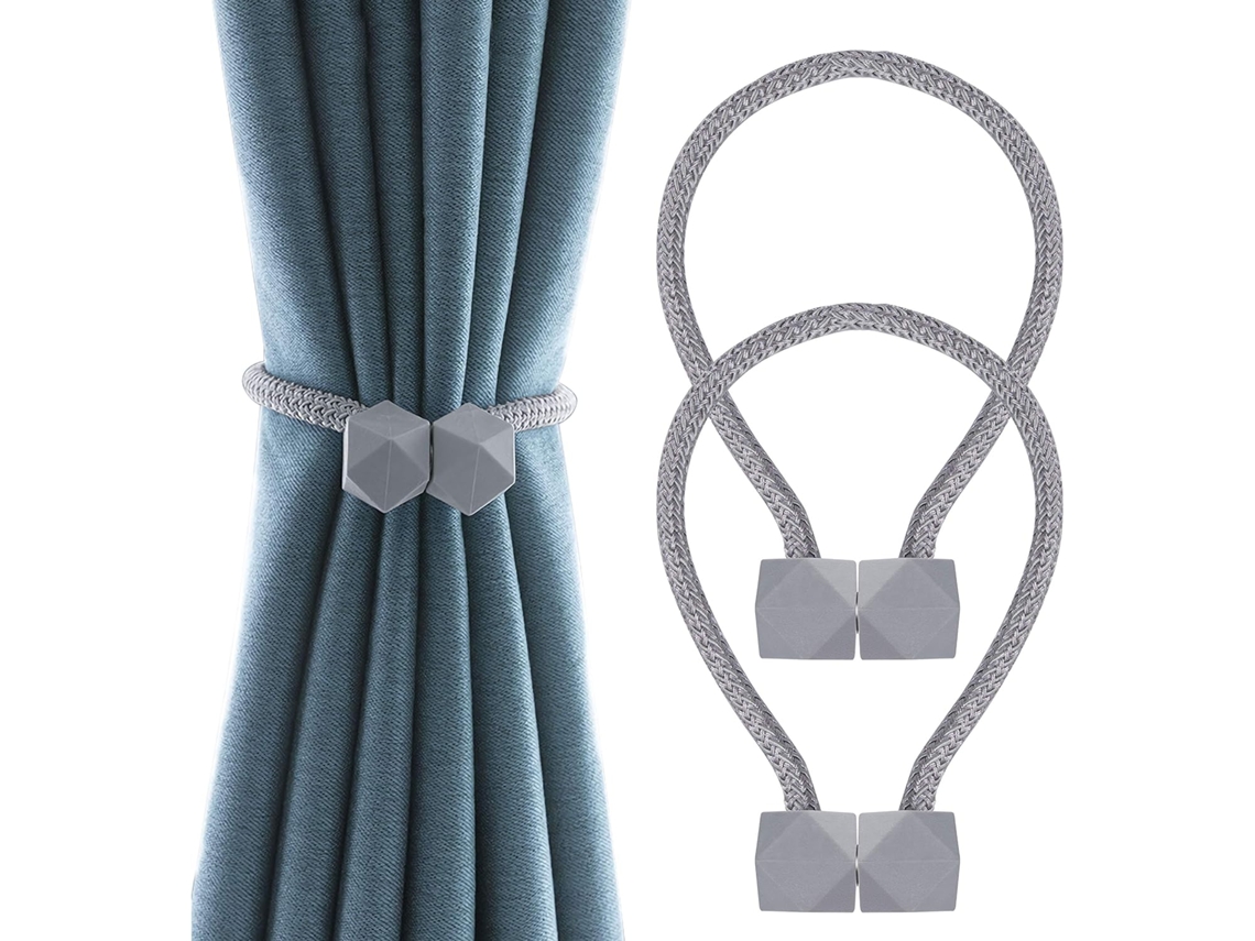 Cinza Conjuntos De Cortinas Magnéticas, Amarrações De Cortinas Da Moda Curta Aquaforge