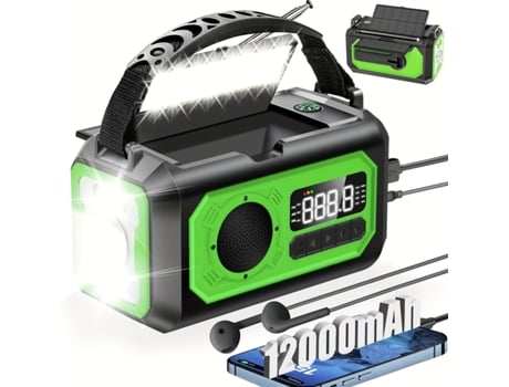 Rádio Meteorológico Solar De Emergência Com Lanterna Led Mão Am/fm Rádio Bússola Lâmpada De Leitura /verde Gertiz