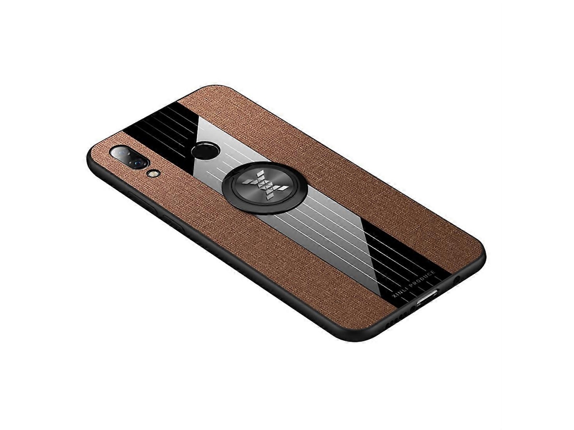 Capa Protetora De Tpu À Prova De Choque Com Textura De Tecido Costurado Xinli Com Suporte De Anel Para Huawei Nova 3e