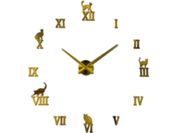 Relógio WJS Creative Clocks Oversize 3D Dourado (Outlet Caixa Aberta - 42x14x8 cm)