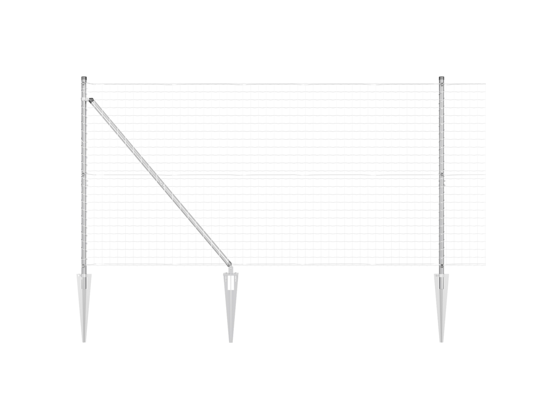 Conjunto 1 Cerca Externa Vidaxl Prateado Aço (10 X 1,2 M)
