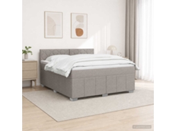 Vidaxl Cama Box Spring Com Colchão Cinzento-acastanhado 160 X 200 Cm