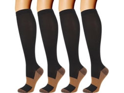 Ing 4 Pares, Meias De Compressão, Unissex, Preto E Marrom, P/m, Tamanhos Eu38, 42