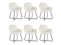 Dining Chair, Dining Chairs Vidaxl Creme Tecido (n/a)