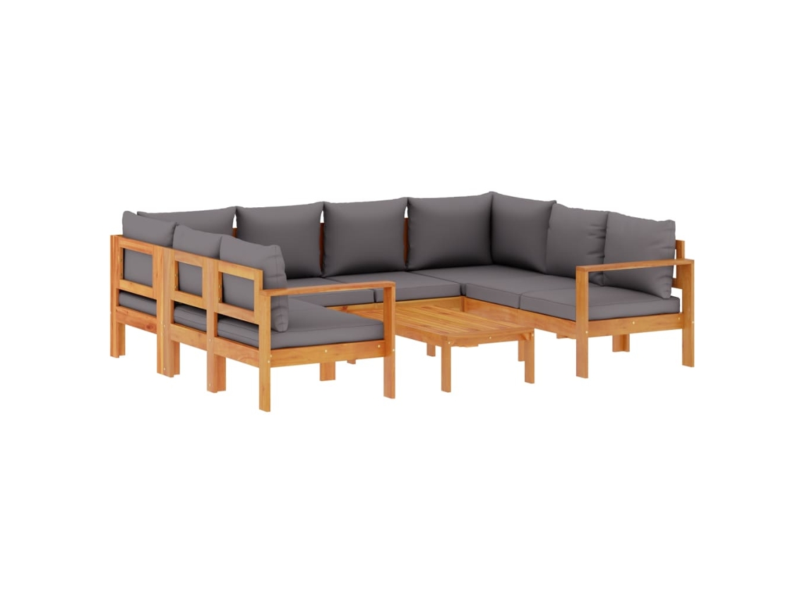 Conjunto de 6 Sofás de Jardim com Almofadões Acácia Maciça MAISON EXCLUSIVE