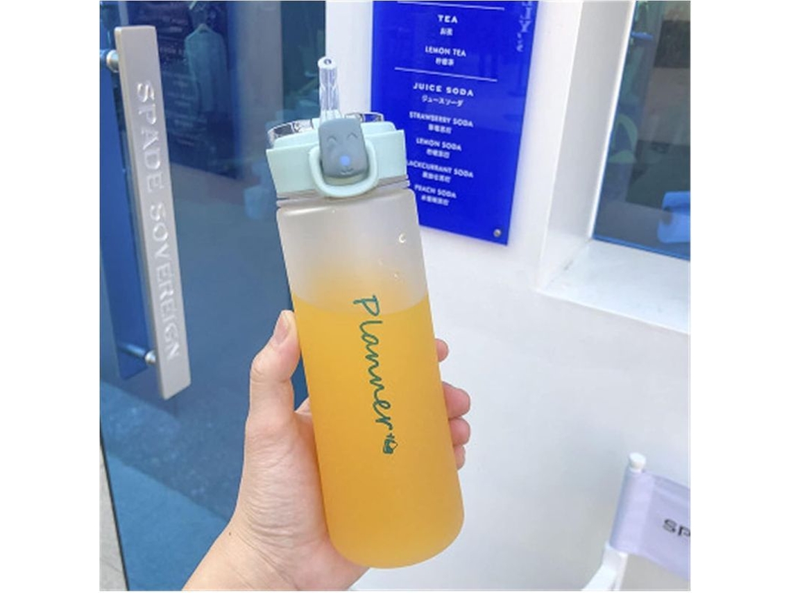 Copo de palha plástico para esportes com capacidade grande 500ml para exterior matte S/MARCA