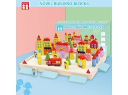 Conjunto De Blocos De Construção Grandes Em Madeira Brinquedos Educativos De Empilhar Para Crianças Em Idade Pré-escolar Hexinyigjly