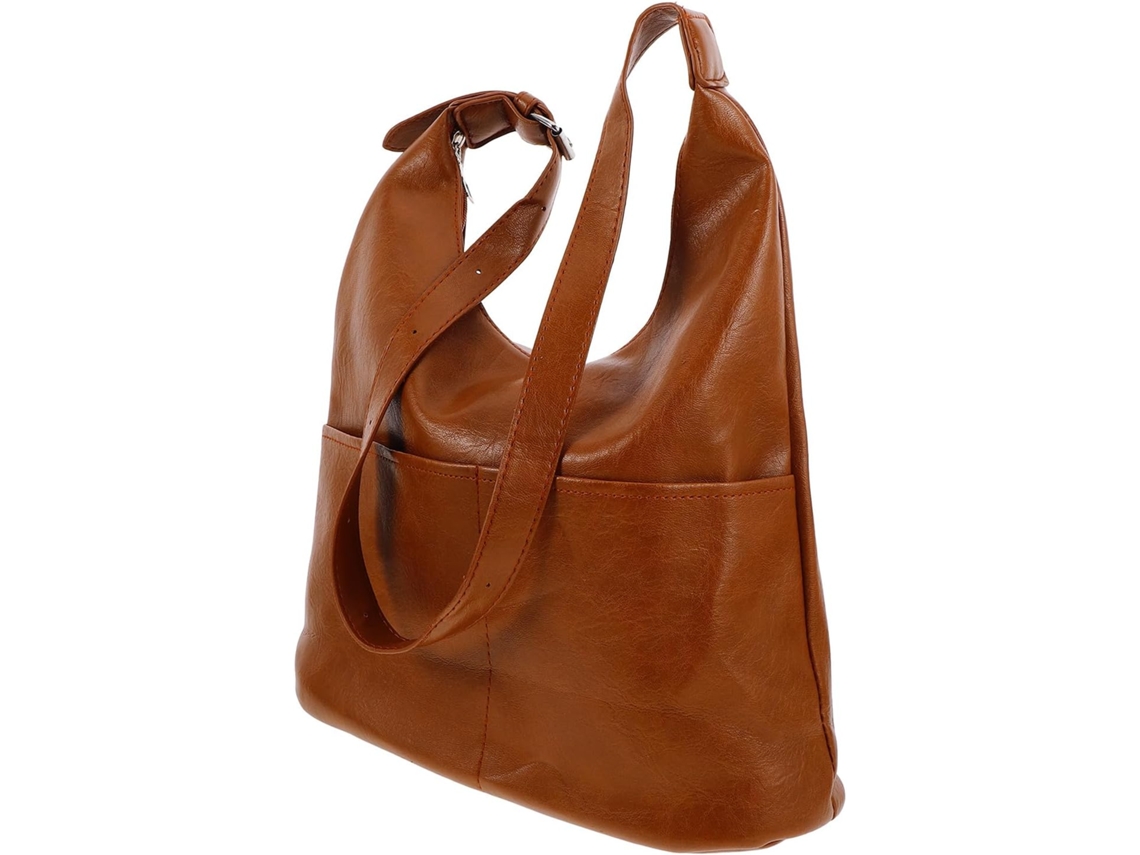 Bolsa Feminina Vintage De Couro Pu Macio Com Grande Capacidade E Multifuncional Para Ombro.