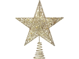 Rebe adorno de Natal Chapéu Estrela para Árvore de Natal Dourado Champan Material Fio Durável Design Oco 20cm
