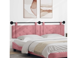 Vidaxl Cabeceira Suspensa Com Luz Led Rosa Veludo