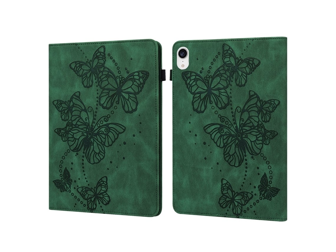 Capa Para Tablet Lurelia, Para Ipad Pro 11 2021/ipad Air 4 Porta Cartões Com Relevo De Borboleta, Verde, Proteção Antiquedas