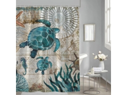 Cortina De Chuveiro Musolei Tartaruga Marinha 180 X 200 Cm Poliéster Resistente A Mofo Estampa De Animais Do Mundo Vayotoy