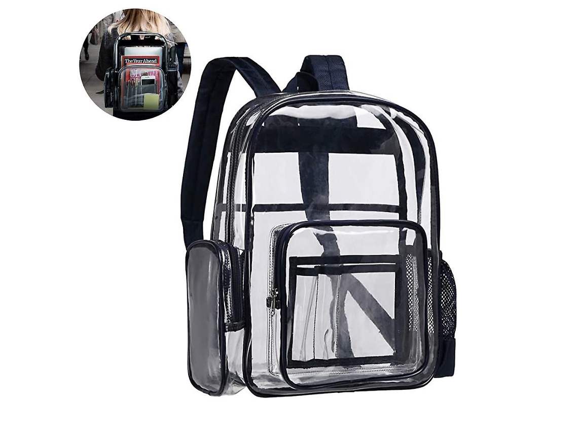 1 Mochila Transparente, Mochila Resistente E Translúcida