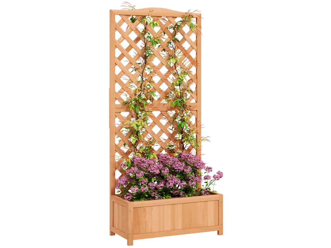 Vaso Fioriera Traliccio BTFORUS em madeira de abeto, 76x36x170 cm
