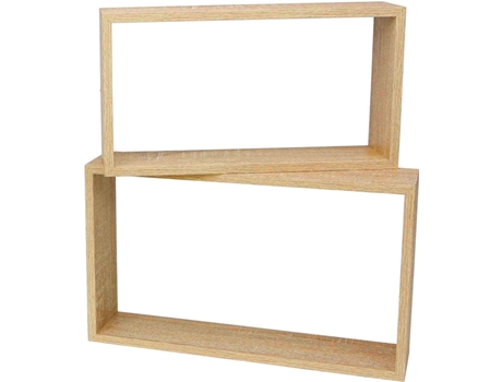 Conjunto de 2 Prateleiras de Parede THE SECRET HOME (45 x 27 cm - Madeira e Mdf - Castanho)