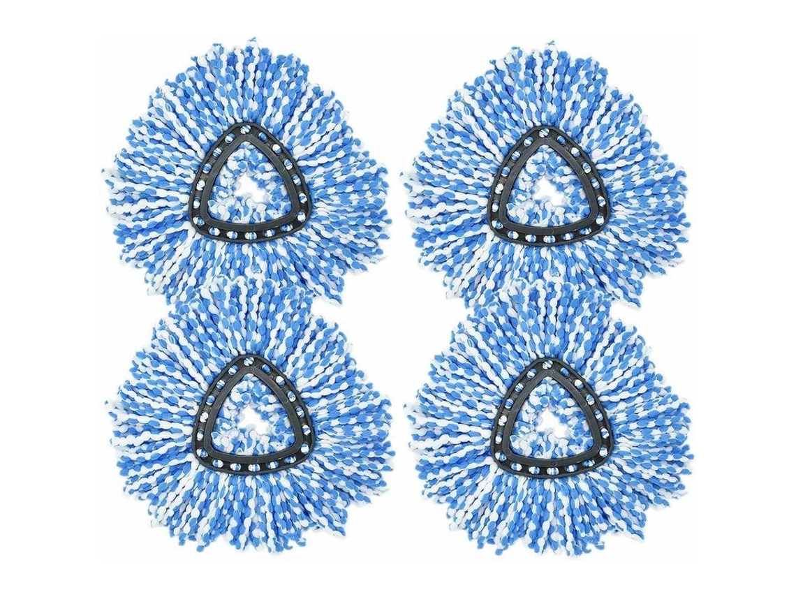 4 Recambios De Cabezal De Mopa, Mopa Triangular De Microfibra 2 En 1 Para Easy Wring Y Turbo Spin Mop