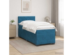 Vidaxl Cama Box Spring Com Colchão E Led Azul 90 X 190 Cm Veludo