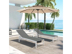 Guarda sol Retangular 4,5m Manivela Exterior Sem Base Cáqui VELTRIX