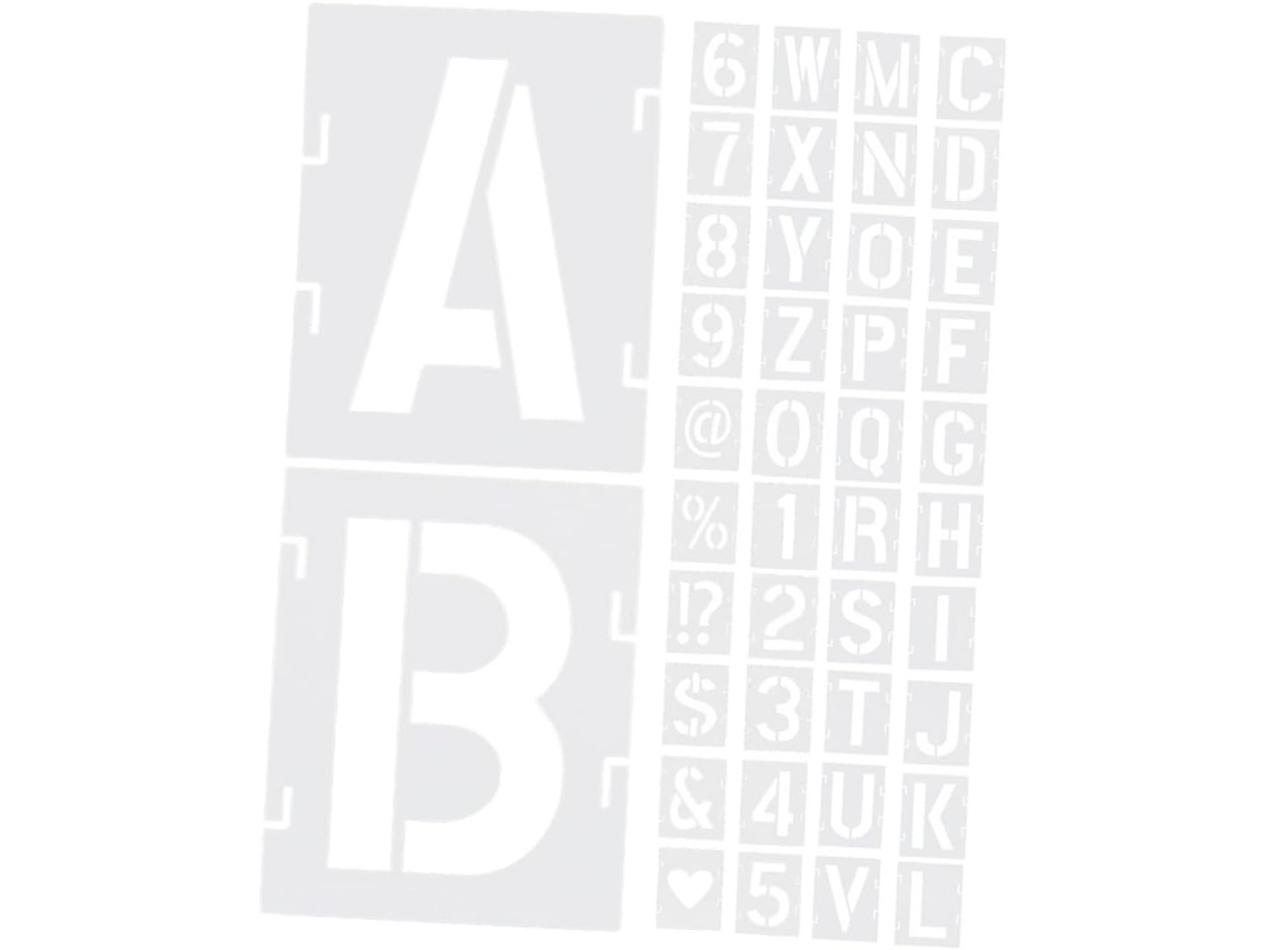 Conjunto De 42 Estênceis Reutilizáveis Com Letras E Números Para Pintura.