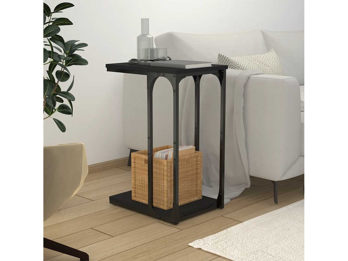 Vidaxl Mesa De Apoio 40x30x60 Cm Derivados De Madeira Preto