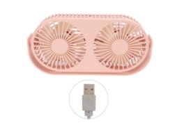 Ventilador Mini Usb 360° Doble Rotación Rosa