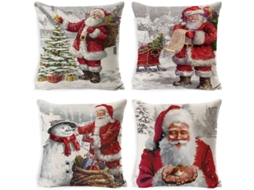 Capas de travesseiro de Natal, 45x45cm, com padrões de Natal, 4 unidades NOVA LINE