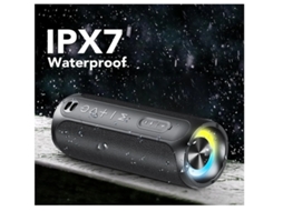 Alto Falante Bluetooth Yizhood F1 Ipx7 À Prova Dágua 20w Alto Estéreo Rgb Luz Emparelhamento Duplo Preto