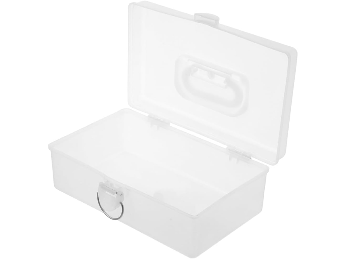 Caixa De Armazenamento Retangular Transparente De Plástico Para Mahjong Com Alça.