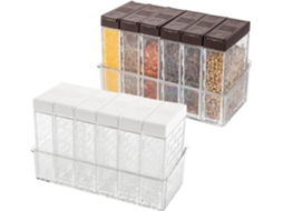 Pote Para Temperos Conjunto 12 Peças Plástico Tampa Cozinha
