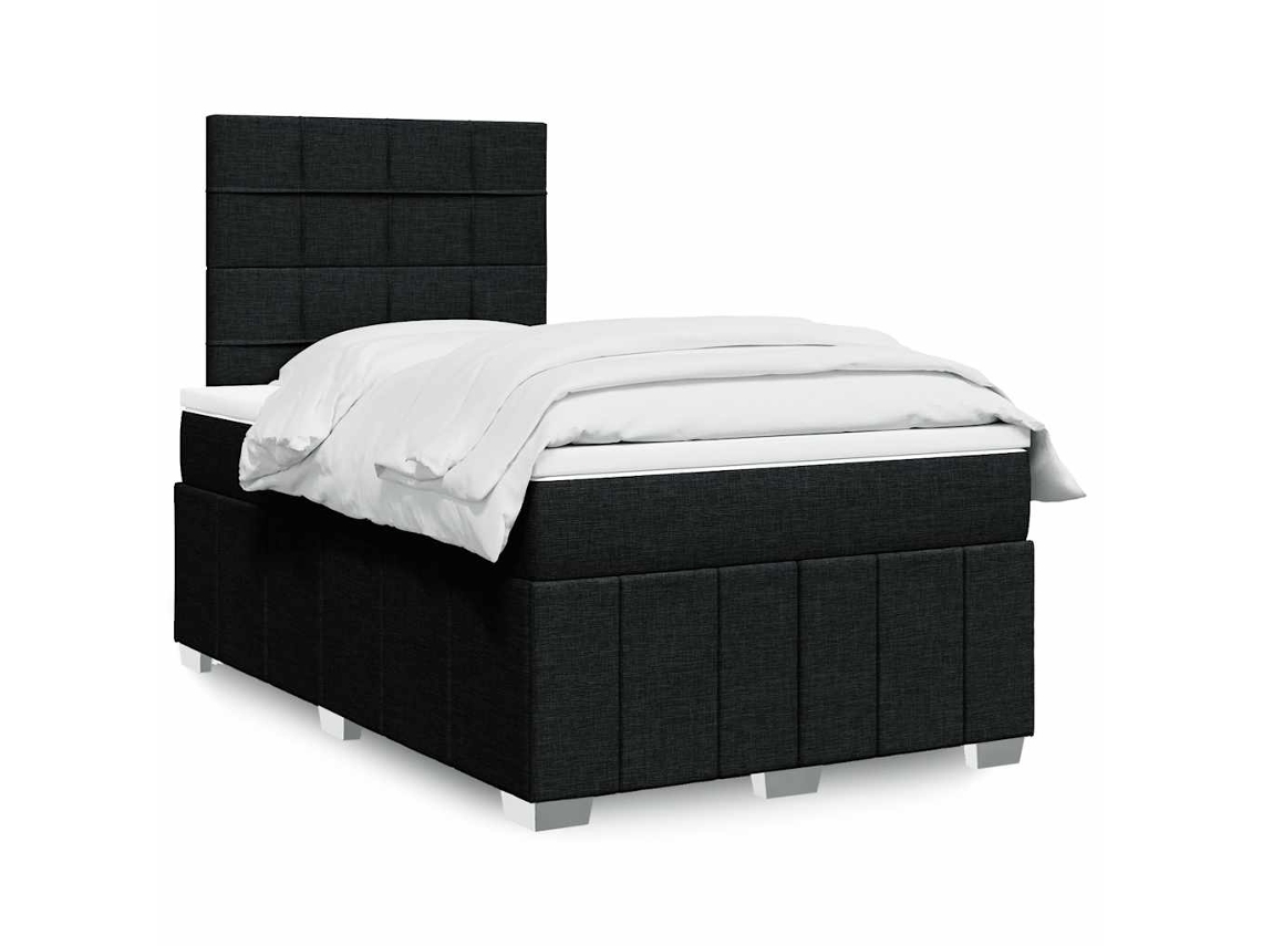 Vidaxl Cama Com Molas/colchão 120x200 Cm Tecido Preto