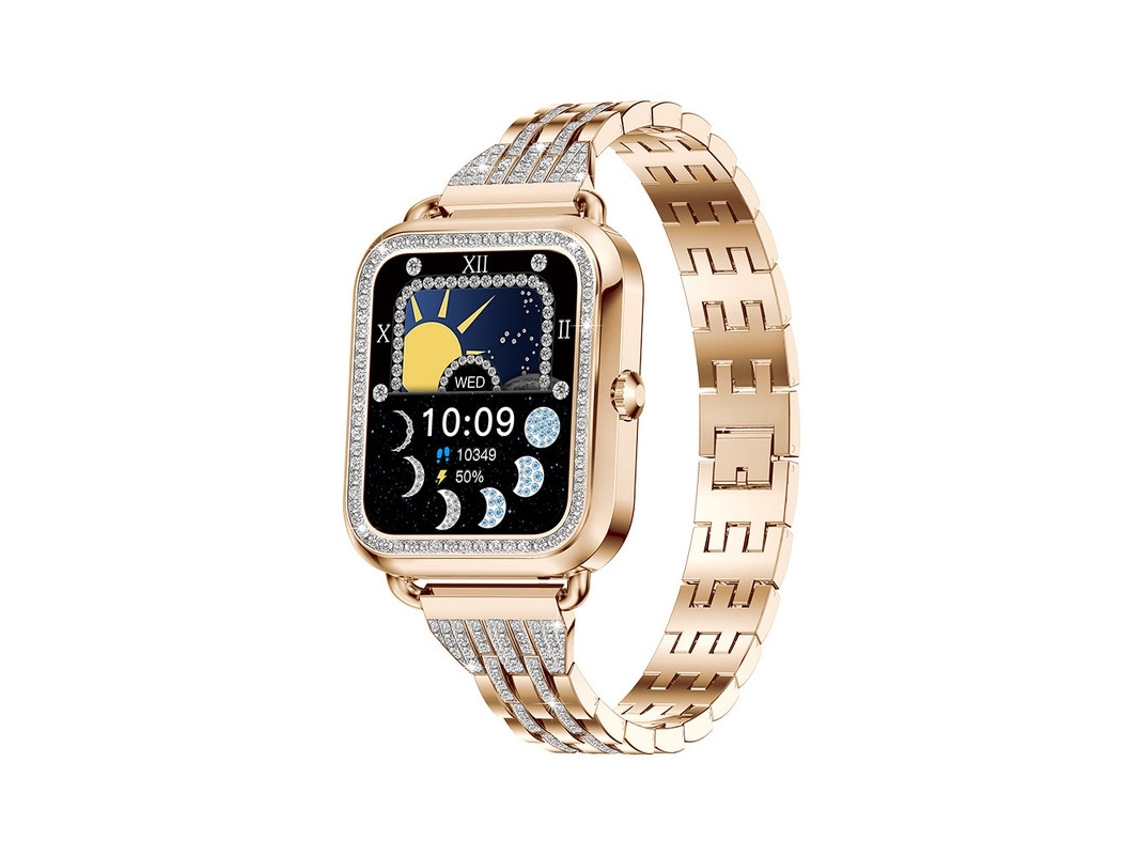 Smartwatch NISSGU de 1 59'' Ip67 À Prova D'Água 25 Dias em Standby para Ios e Android Ouro Rosa