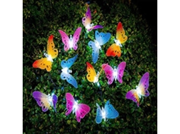 Cordas de Luzes Solares Borboleta Ao Ar Livre 12 Leds À Prova D'Água Led Borboletas Solares Ao Ar Livre para Quarto