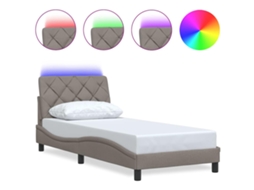 Bed Frame, Bed Frames Vidaxl Cinzento-acastanhado Tecido (80 X 200 Cm)