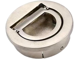 Puxador Genérico Versátil, Robusto E Compacto De 40mm, Fácil Instalação, Com Trava Embutida, Cor Prata Escovada