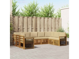 Vidaxl Conjunto De Sofás Para Exterior 9 Unid. Natural E Bege