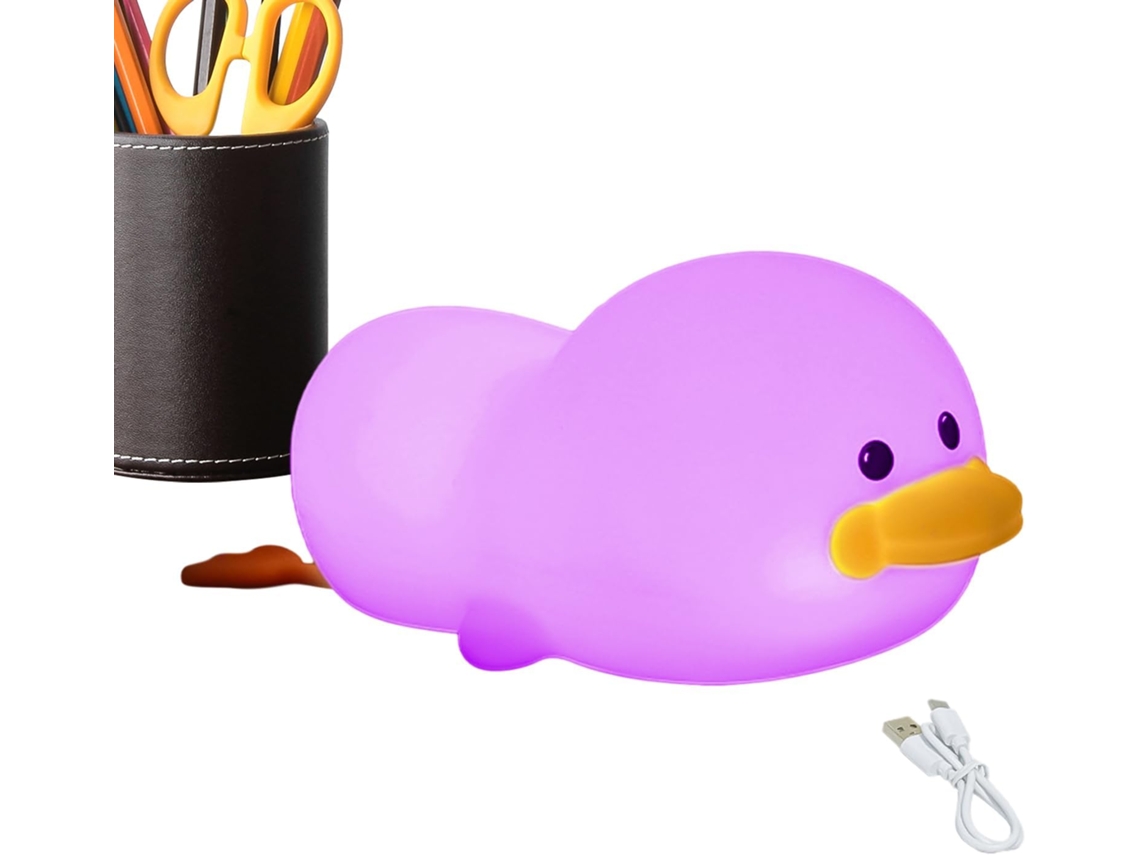 Luminária Noturna Pato Lâmpada Led De 17cm